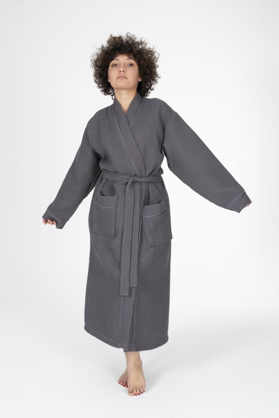 Kaos Serisi Kimono Yaka Pike Bornoz Sabahlık