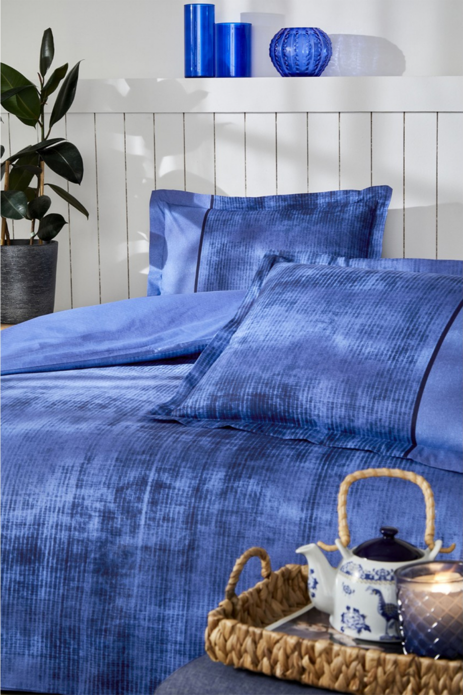 Horizon Mavi King Size Battal Boy Lastikli Fitted Çarşaf Nevresim Takımı Horizon Mavi King Size Battal Boy Lastikli Fitted Çarşaf Nevresim Takımı