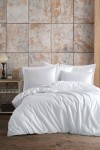 Pamuk Saten Battal Boy (King Size) Nevresim Takımı - Beyaz Pamuk Saten Battal Boy (King Size) Nevresim Takımı - Beyaz