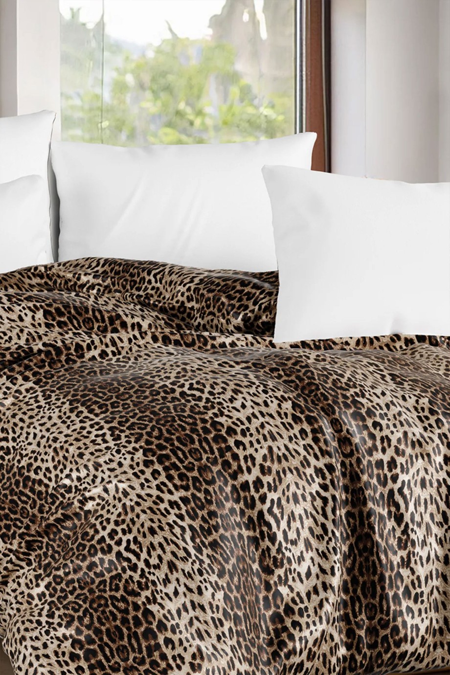 Leopar Desenli Çift Kişilik Nevresim / Yorgan Kılıfı 200 x 220 cm