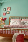 Retro Flower Pamuklu King Size Nevresim Seti Pembe Retro Flower Pamuklu King Size Nevresim Seti Pembe